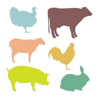 izole çiftlik hayvanları.