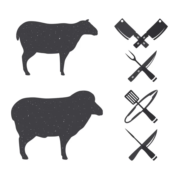 Fekete bárányok és a ram. — Stock Vector