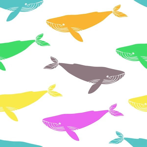 Varrat nélküli mintát a kék bálnák. — Stock Vector