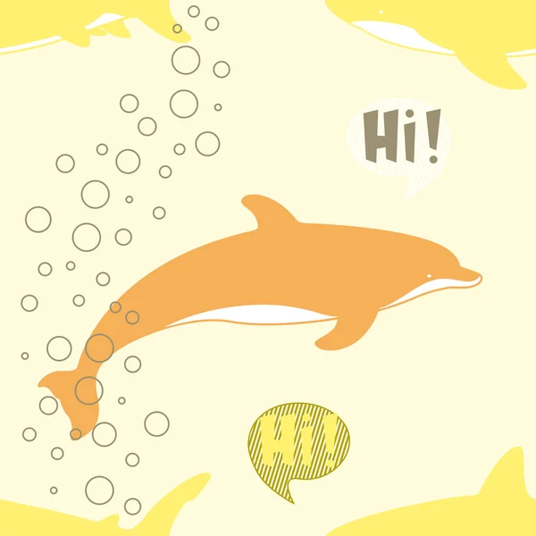 かわいいサメとイルカのシームレス パターン. — ストックベクタ