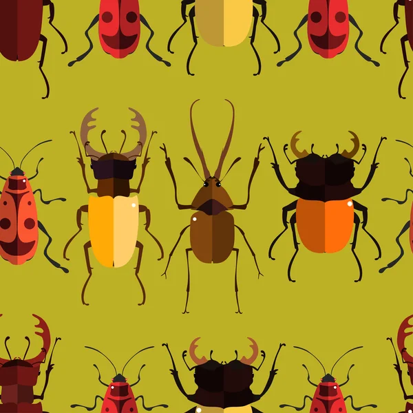 Hmyzu bezešvé vzor. — Stockový vektor