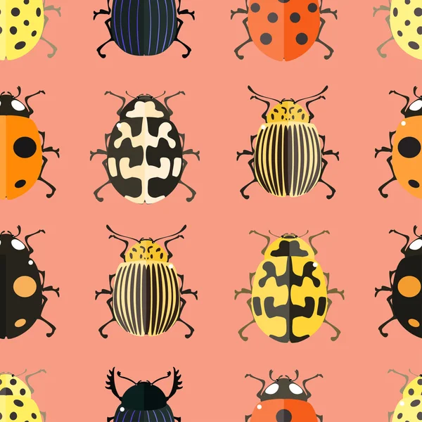昆虫のシームレスなパターン. — ストックベクタ