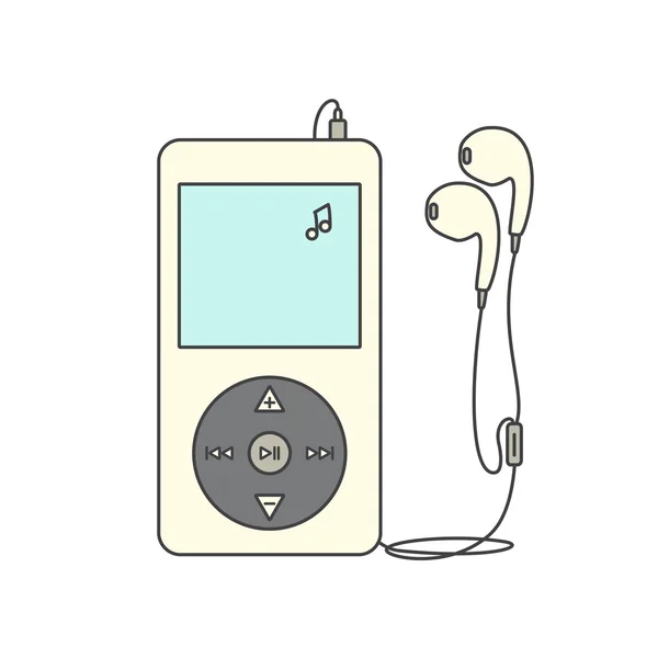 Music player with headphones. — Stock Vector