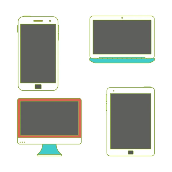 Vector Gadgets with blank screens. — Stock Vector