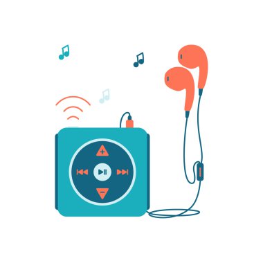 Müzik aygıtı düz simgesi.