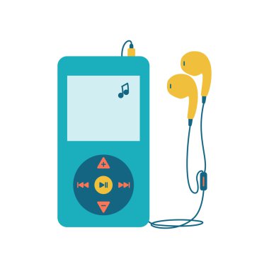 Müzik aygıtı düz simgesi.