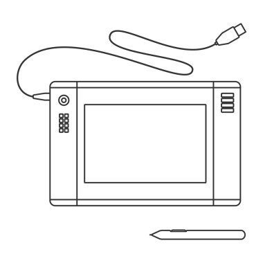 Kalem tablet satırı simgesi.