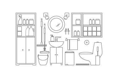 Vektör banyo iç.