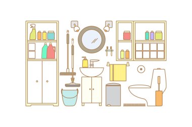 Vektör banyo iç.