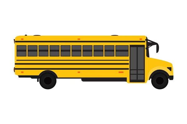 Bus scolaire jaune sur blanc . — Image vectorielle