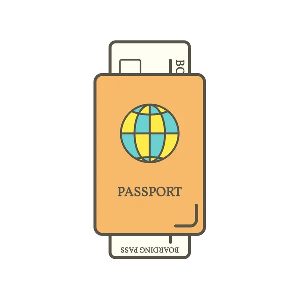 Passport and boarding pass ticket. — Stock Vector