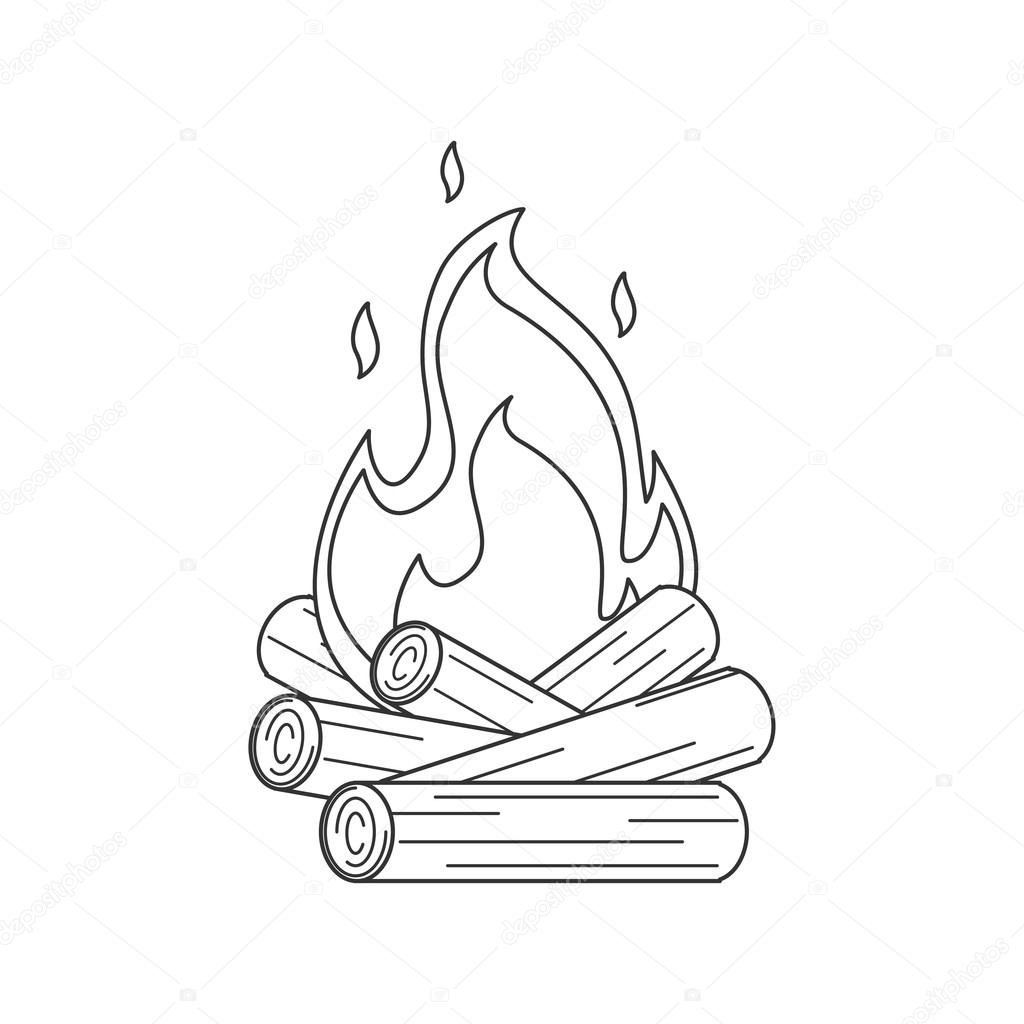Campfire vector illustration.