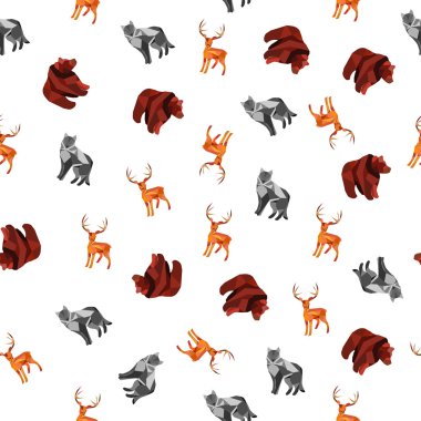 Poligonal vahşi hayvan ile Seamless Modeli.