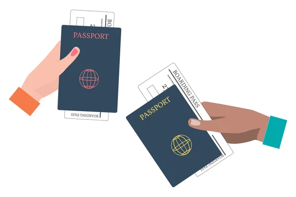 Boarding pass dan paspor . - Stok Vektor