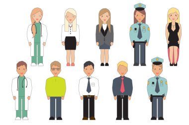 Vector Illustration of Professions. clipart