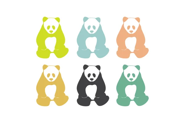 Panda bear silhouettes. — Stock Vector