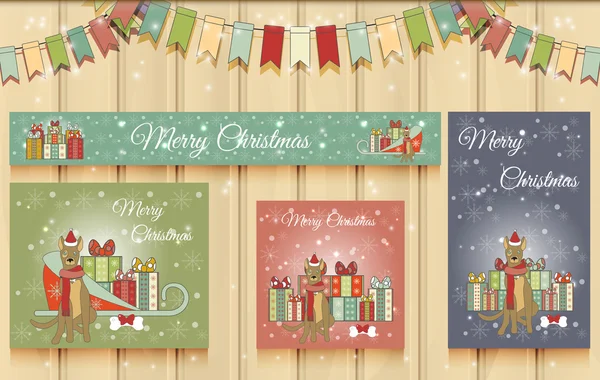 Christmas uppsättning Web Banners. — Stock vektor