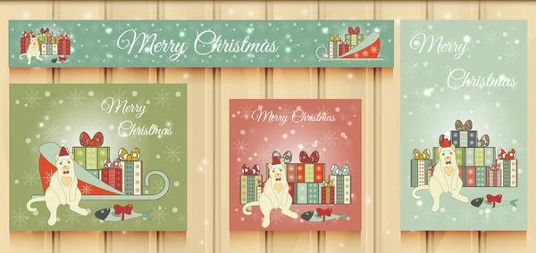 Christmas Set of Web Banners. — Stock Vector