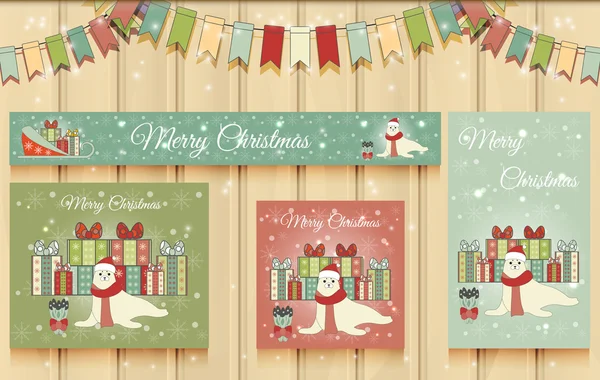 Christmas uppsättning Web Banners. — Stock vektor