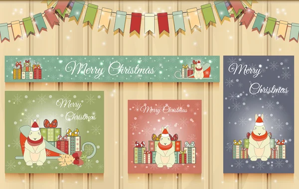 Christmas uppsättning Web Banners. — Stock vektor