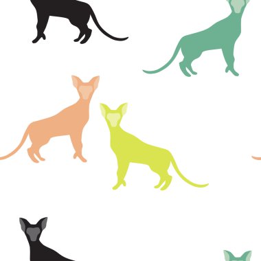 Bir kedi siluetleri seamless modeli.