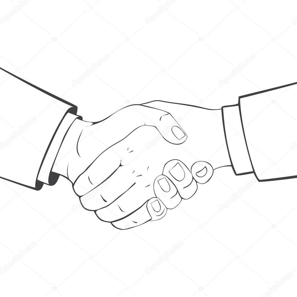 Close-up handshake. Business people.