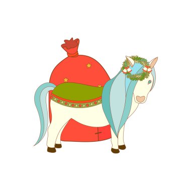 İzole Noel küçük midilli.