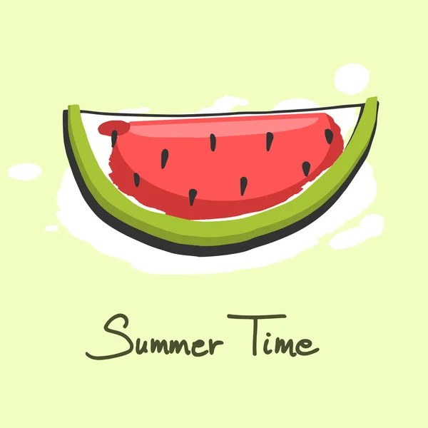 Scheibe Wassermelone, Objekt der Sommerzeit — Stockvektor