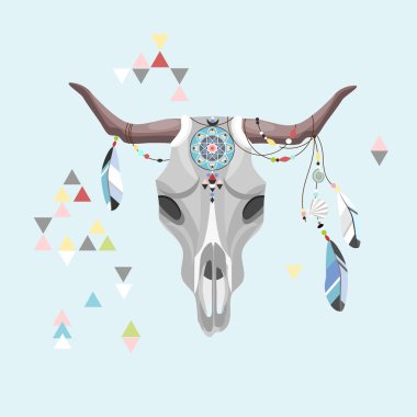 Boğa kafatası, vektör çizim