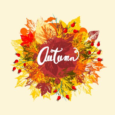 Arka plan ile rose hips, vektör çizim yaprak