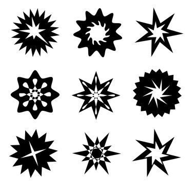 Basit süs yıldız simgeler kümesi