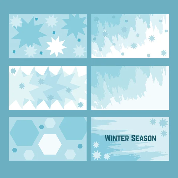 Set of universal winter themed cards, vector background — Stock Vector