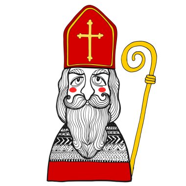 Saint Nicholas pastoral bir malzeme ile