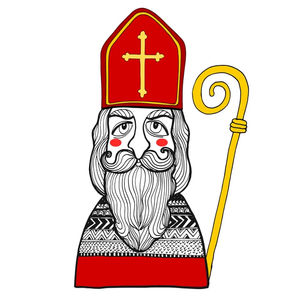 Saint Nicholas lelkipásztori cucc — Stock Vector