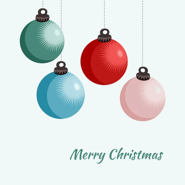 Noel topları, Noel tebrik kartı, illüstrasyon vektör — Stok Vektör