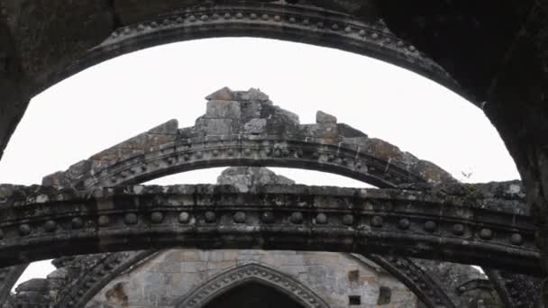 Estrutura Das Ruínas Igreja Santa Maria Dozo Cambados Galiza Espanha — Vídeo de Stock
