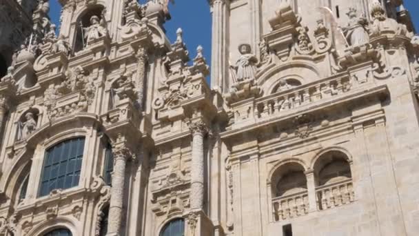 Spanya Santiago Compostela Katedral Saat Kulesi Santiago Compostela — Stok video