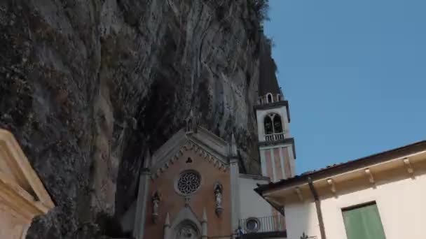 Santuário Madonna Della Corona Local Emblemático Norte Itália — Vídeo de Stock