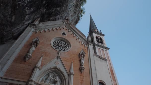 Madonna Della Corona Sanctuary Symbolisk Plats Norra Italien — Stockvideo