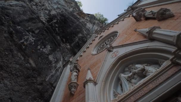 Santuário Madonna Della Corona Local Emblemático Norte Itália — Vídeo de Stock