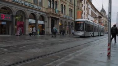 Graz, Avusturya. Ocak 2020. Graz, Avusturya 'nın güneyindeki Styria eyaletinin başkentidir. Şehrin kalbinde Hauptplatz var, eski ortaçağ kasabasının merkez meydanı..