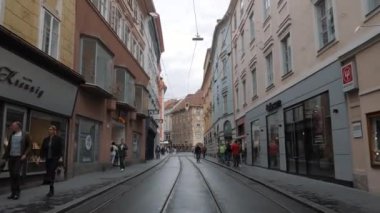 Graz, Avusturya. Ocak 2020. Graz, Avusturya 'nın güneyindeki Styria eyaletinin başkentidir. Şehrin kalbinde Hauptplatz var, eski ortaçağ kasabasının merkez meydanı..