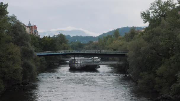 Puente Murinsel Graz Austria — Vídeos de Stock