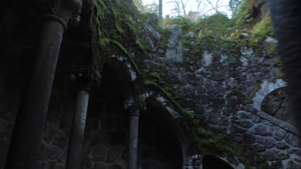 Sintra的Quinta Regaleira 令人难以置信的地方断开了联系 — 图库视频影像