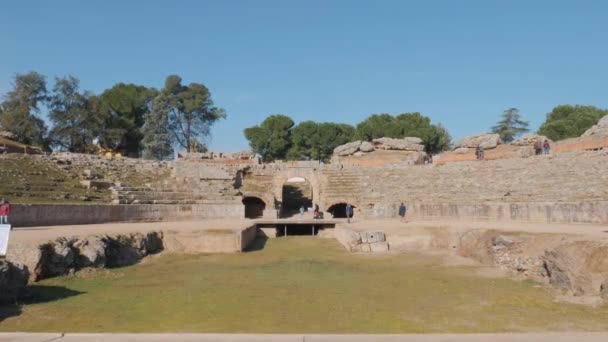 Roman Amphitheatre Merida Spain — Stock Video