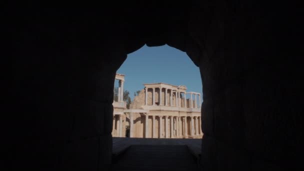 Римский Театр Мериде Эстремадура Бадахос Испания — стоковое видео