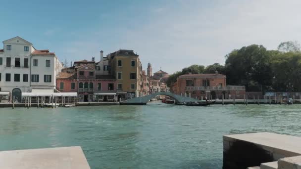 Staden Venedig Otrolig Stad Att Njuta Kultur Och Konst Gondoliers — Stockvideo