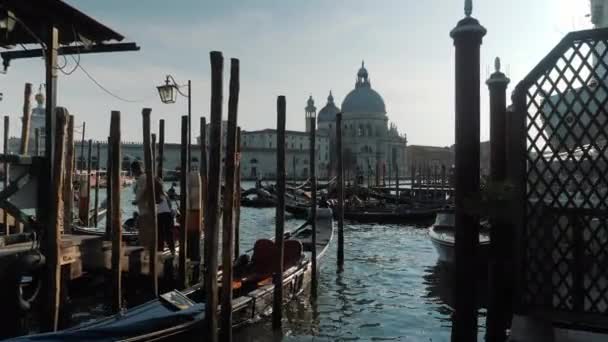 Staden Venedig Otrolig Stad Att Njuta Kultur Och Konst Gondoliers — Stockvideo