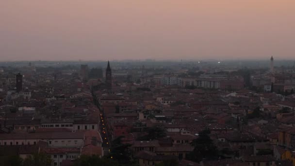 Günbatımında Talya Nın Ünlü Turistik Şehri Verona Nın Fantastik Manzarası Video Klip