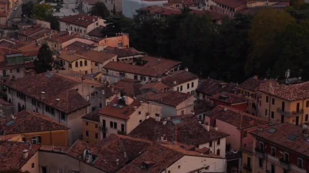 Vue Fantastique Célèbre Ville Touristique Vérone Italie Coucher Soleil — Video